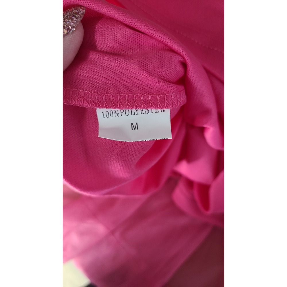 Coquette Fairy Tulle Pink Tiered Womens Maxi Skirt Medium Sheer Ethereal Kawaii - Picture 11 of 14